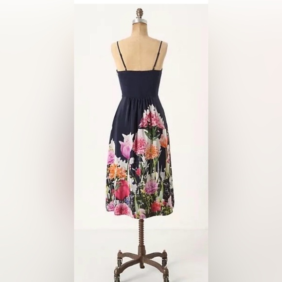 Moulinette Soeurs for Anthropologie Avon Bloom Floral Silk Midi Dress size 0 - Picture 2 of 15